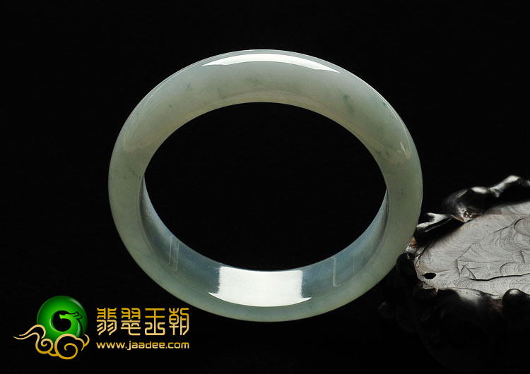 冰种晴水略飘花缅甸翡翠A货手镯（58.2mm）