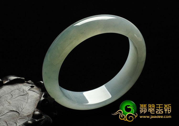 冰种晴水略飘花缅甸翡翠A货手镯（58.2mm）