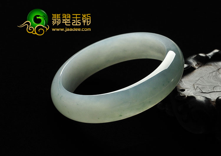 冰种晴水略飘花缅甸翡翠A货手镯（58.2mm）