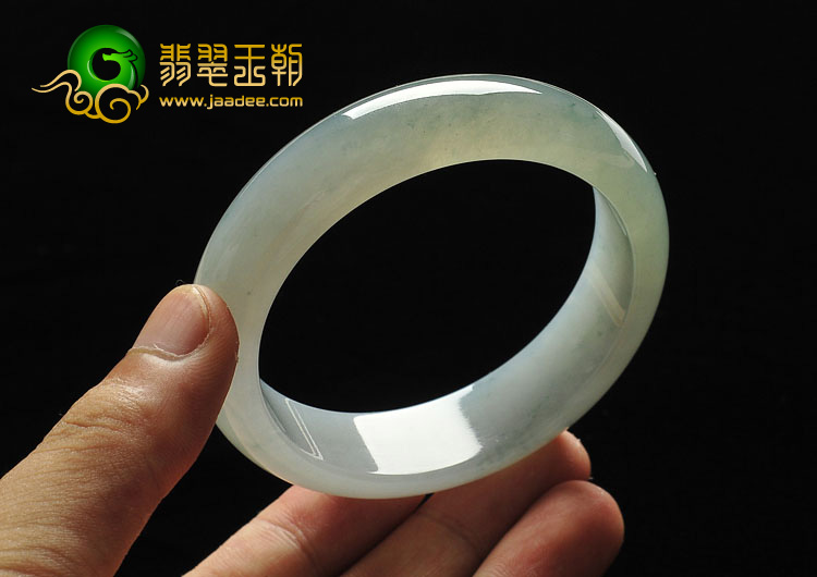 冰种晴水略飘花缅甸翡翠A货手镯（58.2mm）