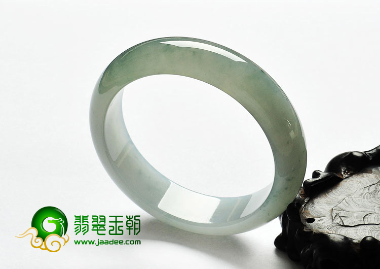 冰种晴水略飘花缅甸翡翠A货手镯（58.2mm）