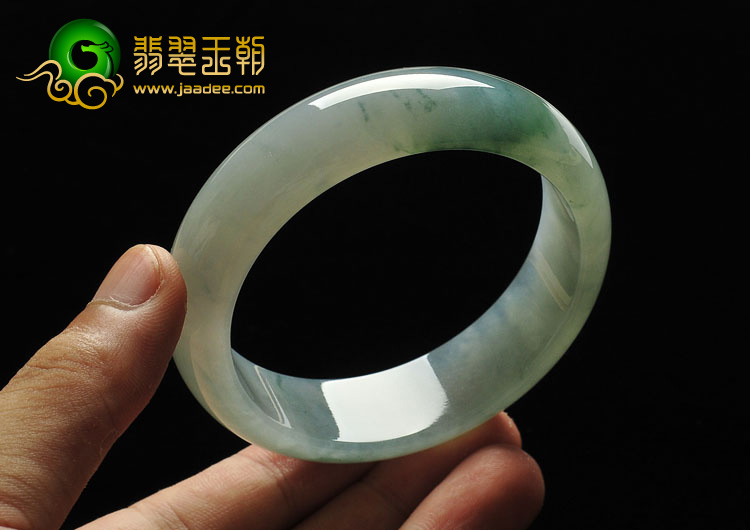 冰种晴水飘花缅甸翡翠A货手镯（58.2mm）