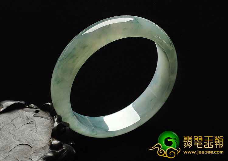 冰种晴水飘花缅甸翡翠A货手镯（56.1mm）