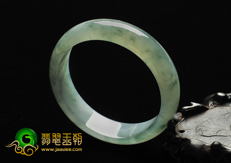 冰种晴水飘花缅甸翡翠A货手镯（56.1mm）