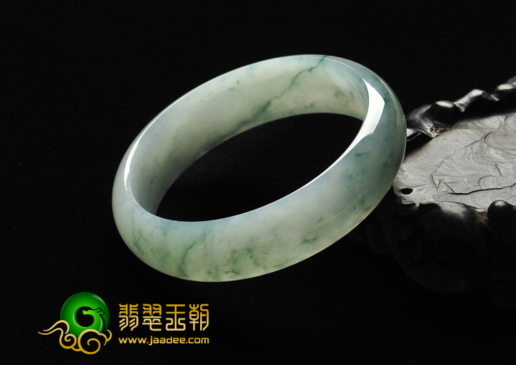 冰种晴水飘花缅甸翡翠A货手镯（56.1mm）
