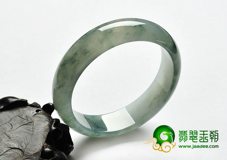 冰种晴水飘花缅甸翡翠A货手镯（56.1mm）