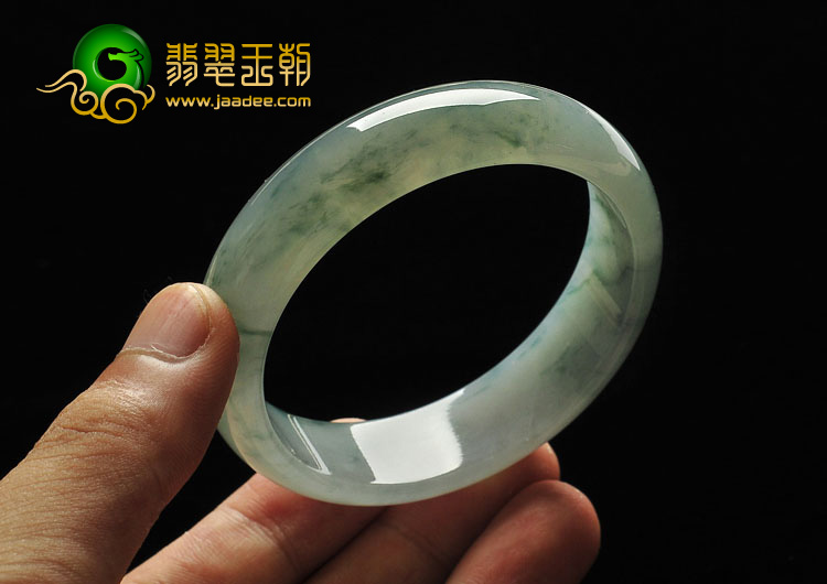 冰种晴水飘花缅甸翡翠A货手镯（56.1mm）