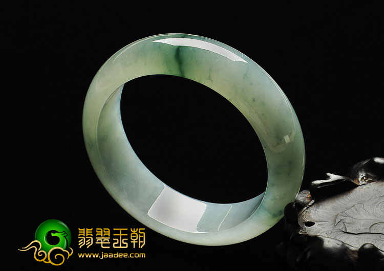 冰种晴水飘花缅甸翡翠A货手镯（52.3mm）