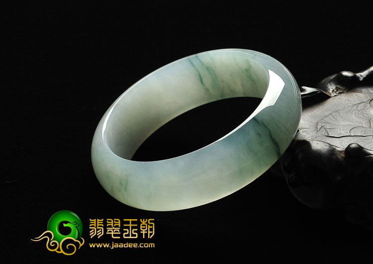 冰种晴水飘花缅甸翡翠A货手镯（52.3mm）