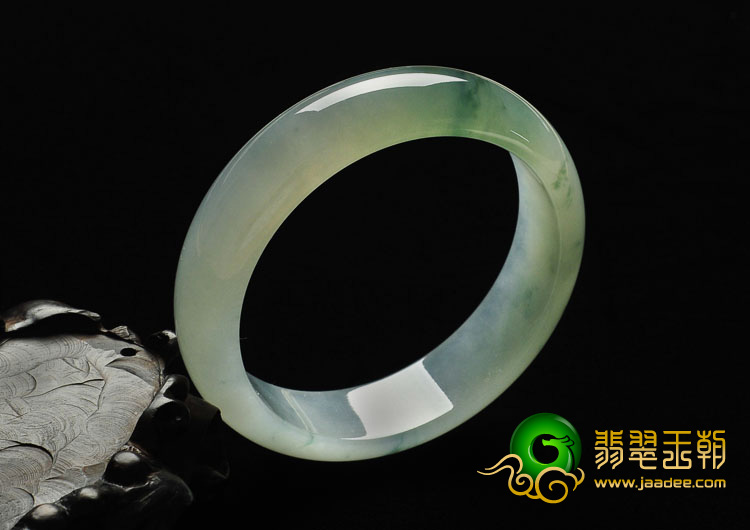 冰种晴水飘花缅甸翡翠A货手镯（55mm）