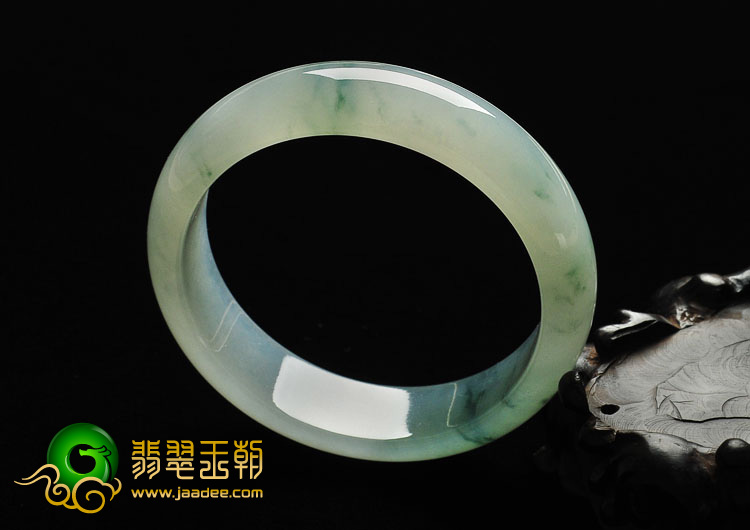 冰种晴水飘花缅甸翡翠A货手镯（55mm）