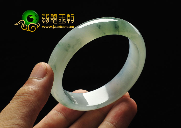 冰种晴水飘花缅甸翡翠A货手镯（55mm）