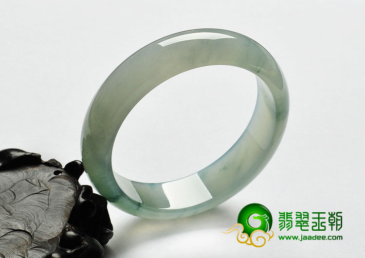 冰种晴水飘花缅甸翡翠A货手镯（55mm）