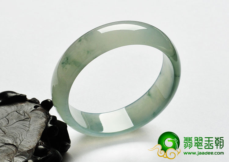 冰种晴水飘花缅甸翡翠A货手镯（55mm）