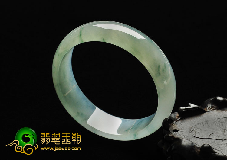 冰种晴水飘花缅甸翡翠A货手镯（55mm）
