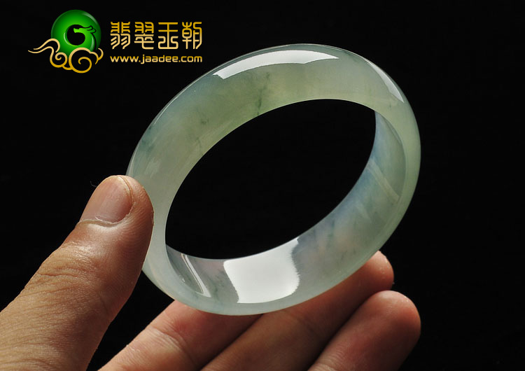 冰种晴水飘花缅甸翡翠A货手镯（55mm）