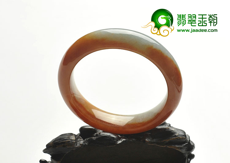 （超值推荐）糯冰种红黄翡缅甸翡翠A货手镯（57.2mm）