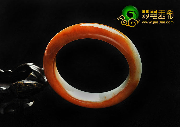 （超值推荐）糯冰种红黄翡缅甸翡翠A货手镯（57.2mm）
