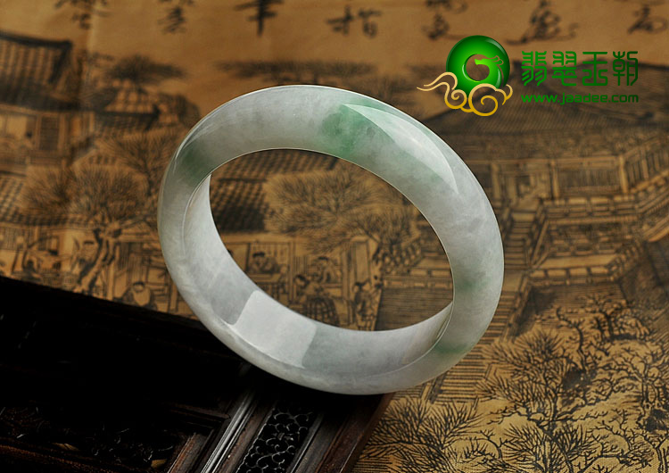 糯冰种飘翠缅甸翡翠A货手镯（59.2mm）