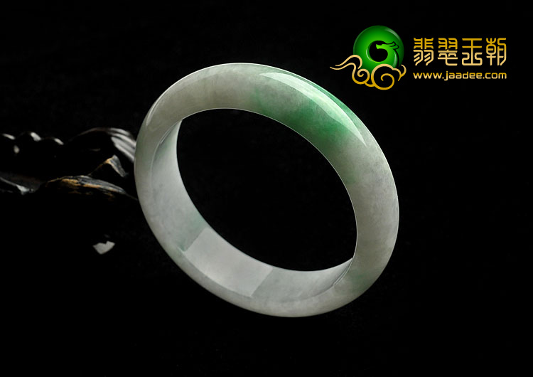 糯冰种飘翠缅甸翡翠A货手镯（57.3mm）