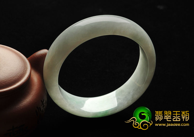 糯冰种飘翠缅甸翡翠A货手镯（59.5mm）