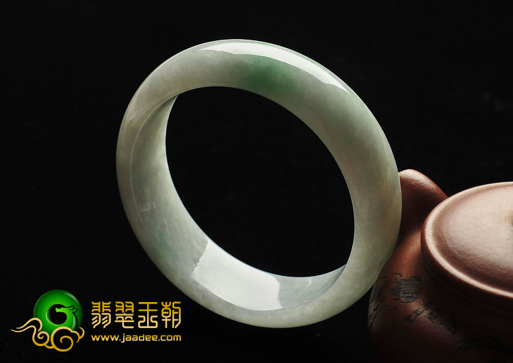 糯冰种飘翠缅甸翡翠A货手镯（59.5mm）