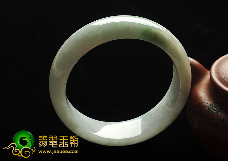 糯冰种飘翠缅甸翡翠A货手镯（59.5mm）