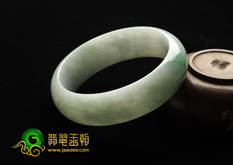 糯冰种飘翠缅甸翡翠A货手镯（59.5mm）