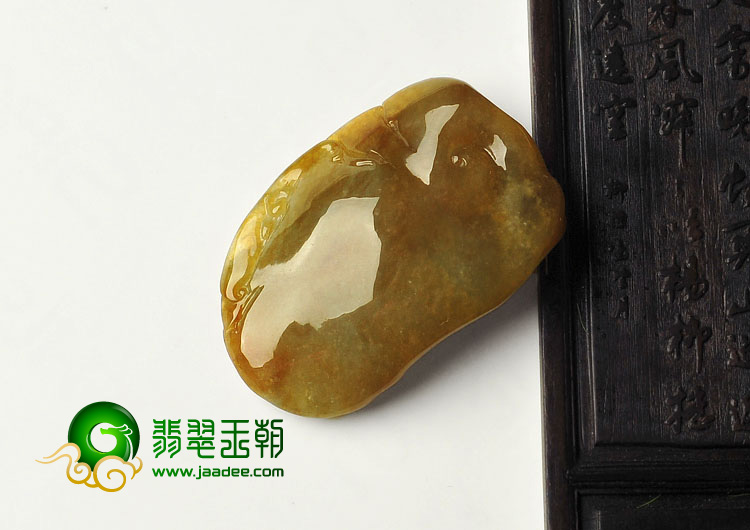 冰种褐黄翡缅甸翡翠A货寿星挂件
