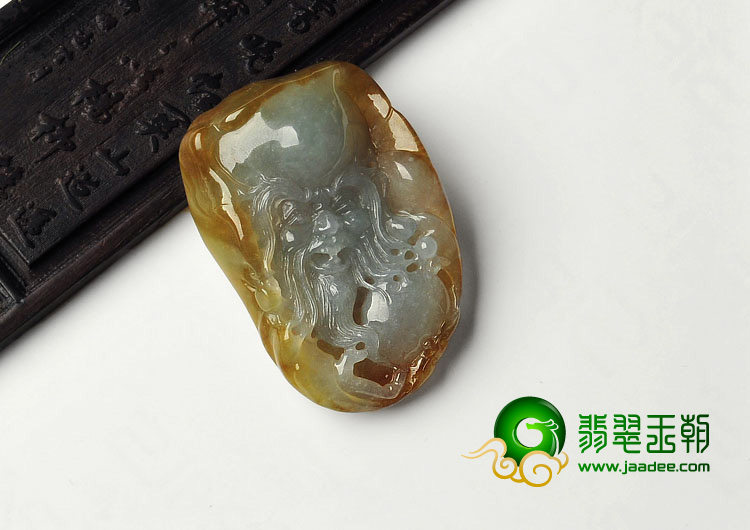 冰种褐黄翡缅甸翡翠A货寿星挂件