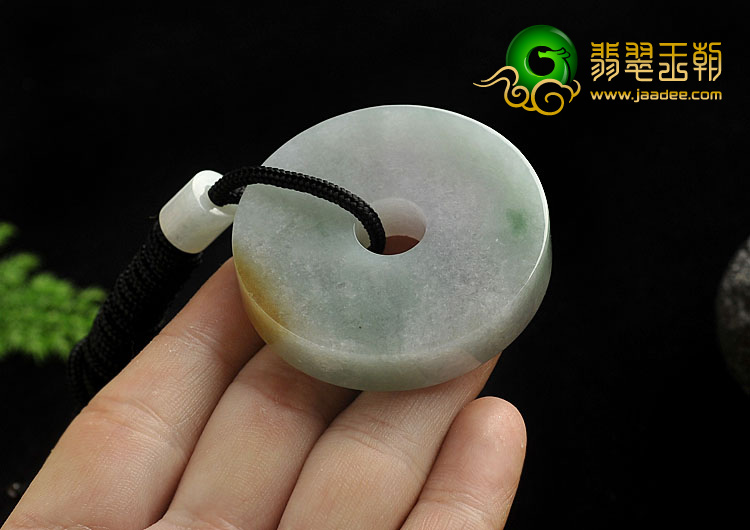 （超值推荐）糯冰种晴水黄翡缅甸翡翠A货平安扣挂件