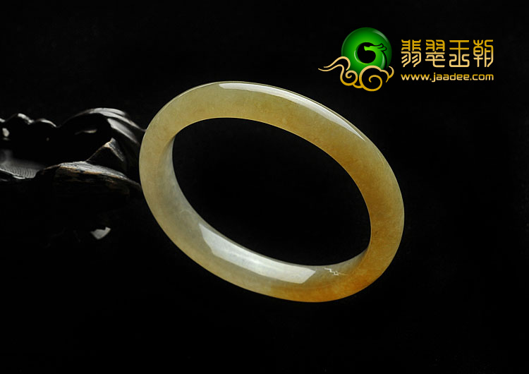 冰种黄翡缅甸翡翠A货贵妃镯（54.8mm-47mm）