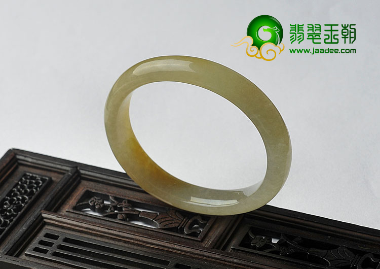 冰种黄翡缅甸翡翠A货贵妃镯（54.8mm-47mm）