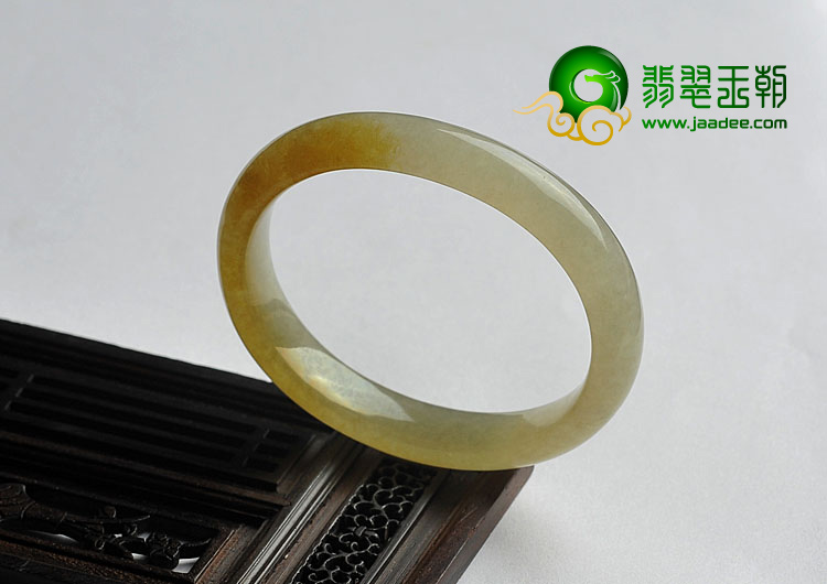 冰种黄翡缅甸翡翠A货贵妃镯（54.8mm-47mm）