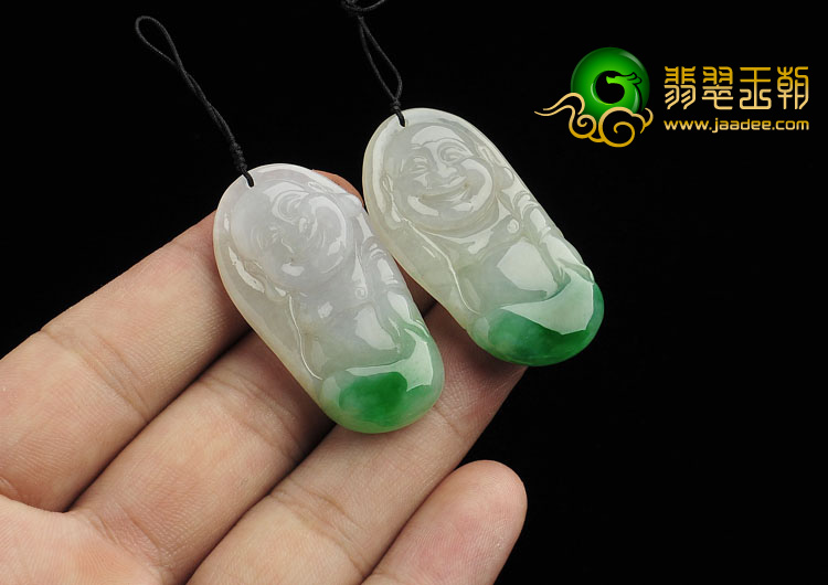 糯冰种飘翠缅甸翡翠A货玉佛挂件（单价）