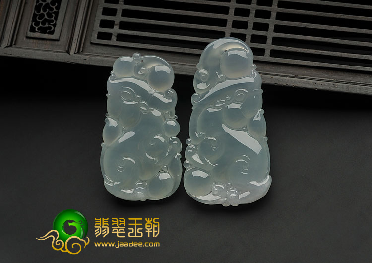 冰种晴水缅甸翡翠A货貔貅挂件（单价）