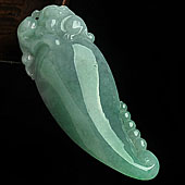 糯冰种翠色缅甸翡翠A货福瓜挂件