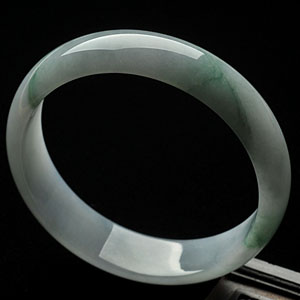 糯冰种紫罗兰飘花缅甸翡翠A货手镯（54.8mm）