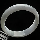 糯冰种淡紫罗兰缅甸翡翠A货手镯（58.9mm）