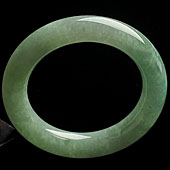 糯冰种晴水缅甸翡翠A货圆条手镯（56.4mm）