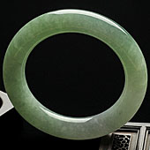 糯冰种晴水缅甸翡翠A货圆条手镯（56.2mm）