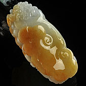 糯冰种黄翡缅甸翡翠A货人生如意手玩件