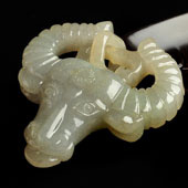 糯冰种褐翡缅甸翡翠A货牛气冲天挂件