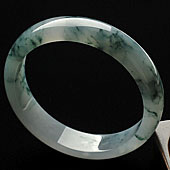 糯冰种飘花缅甸翡翠A货手镯（58.5mm）