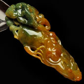 糯冰种褐黄翡缅甸翡翠A货人生如意挂件