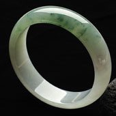 糯冰种飘花缅甸翡翠A货手镯（58.1mm）
