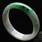 糯冰种翠色缅甸翡翠A货手镯（58.2mm）