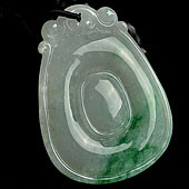 糯冰种飘翠缅甸翡翠A货福在眼前挂件