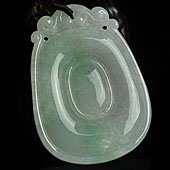 糯冰种飘翠缅甸翡翠A货福在眼前挂件