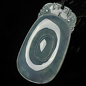 冰种飘花缅甸翡翠A货福在眼前挂件